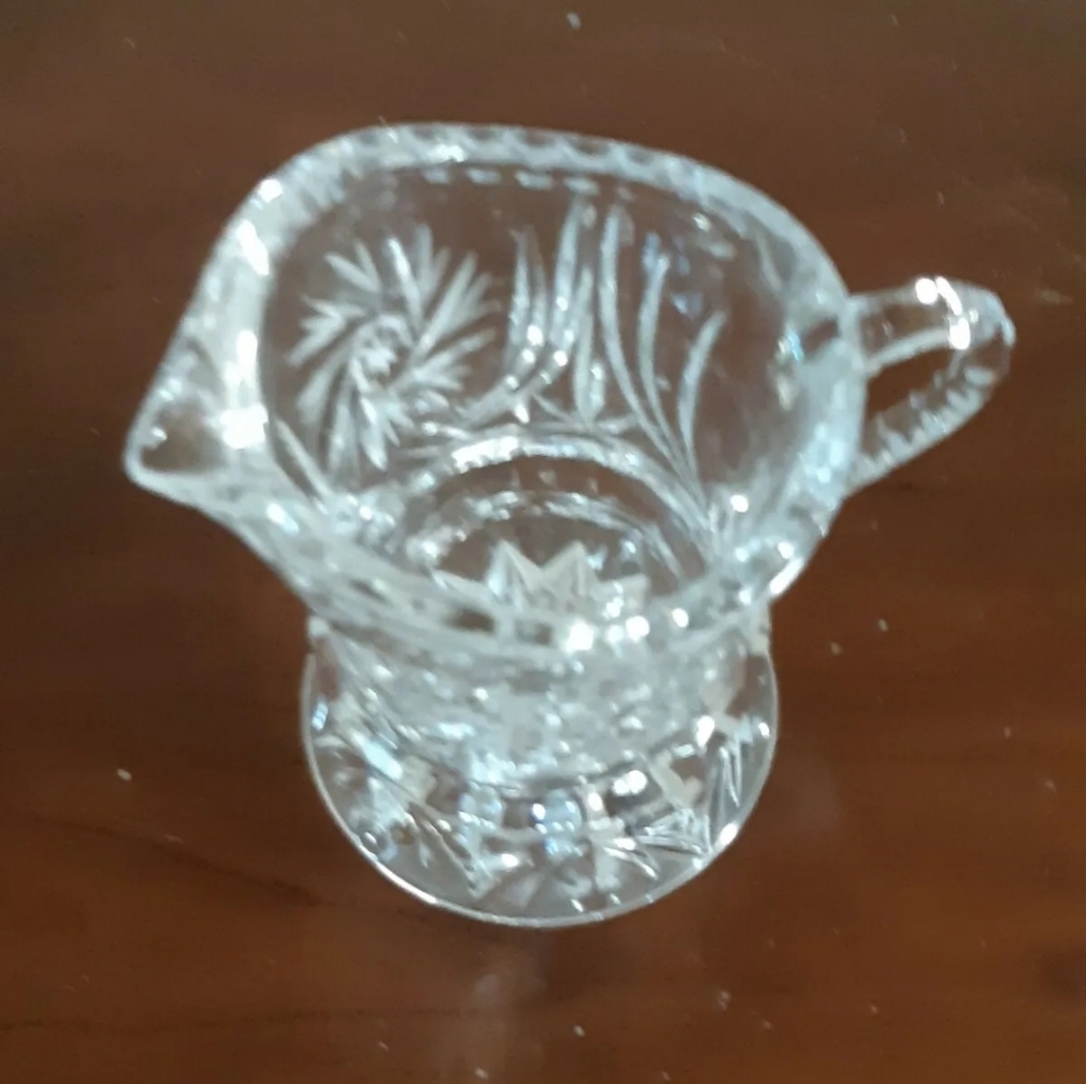 Cut Glass Creamer Pitcher ( clear glass)